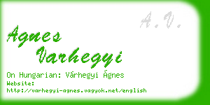 agnes varhegyi business card